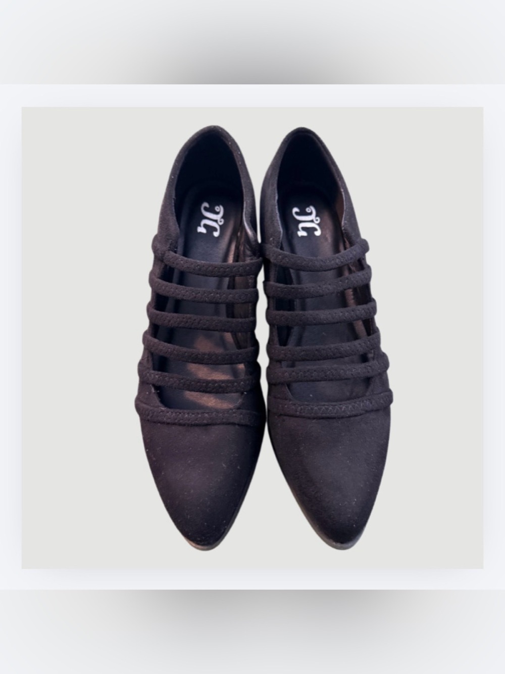 Journee Collection “Otto” Black suede pointed loafer flats, Size 8.5, Brand New